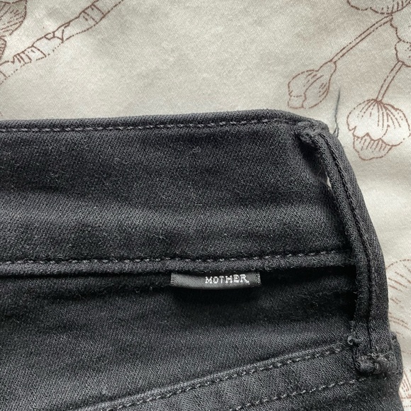 Mother The Cha Cha Fray Not Guilty Black Jeans 24 Crop Flare Ruffle Classic - Picture 5 of 12